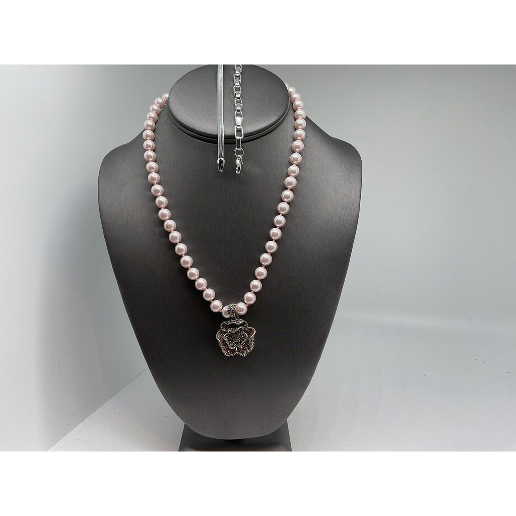 Judith Jack Pink Pearl 925 SS Necklace Along W 2 - 925 Bracelets 89$